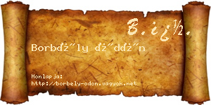 Borbély Ödön névjegykártya