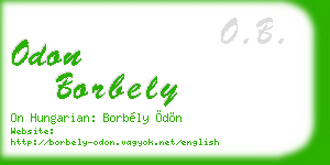 odon borbely business card